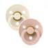 Chupetes Bibs rosa y crema con tetina redonda en látex de caucho 100% natural | ChinPum