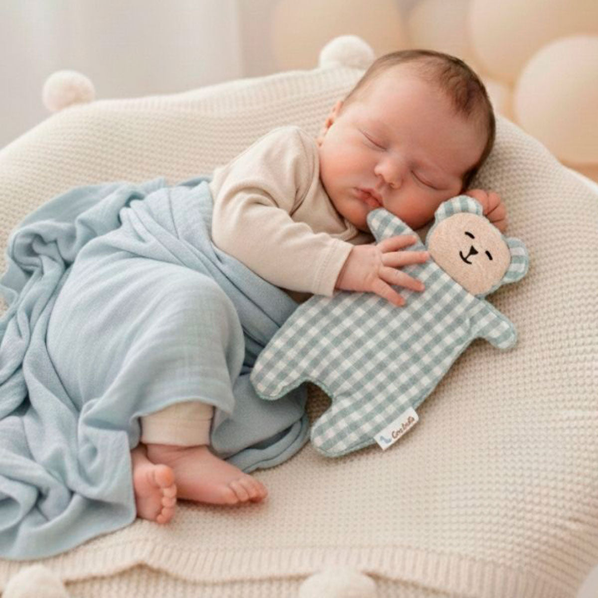 Bebé con doudou menta | ChinPum