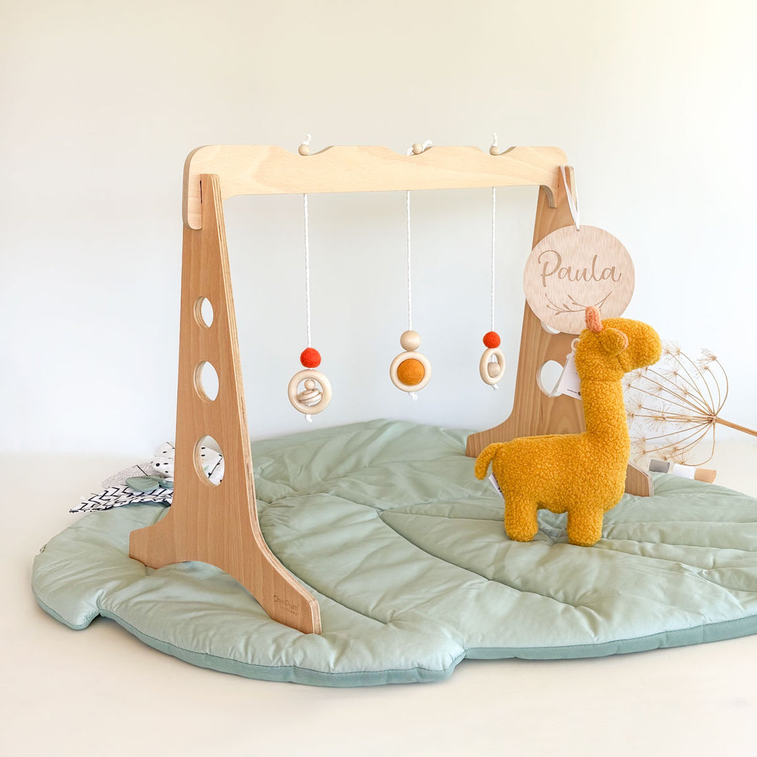 Pack Gimnasio de bebe y Alfombra de juego Hoja | Chin Pum