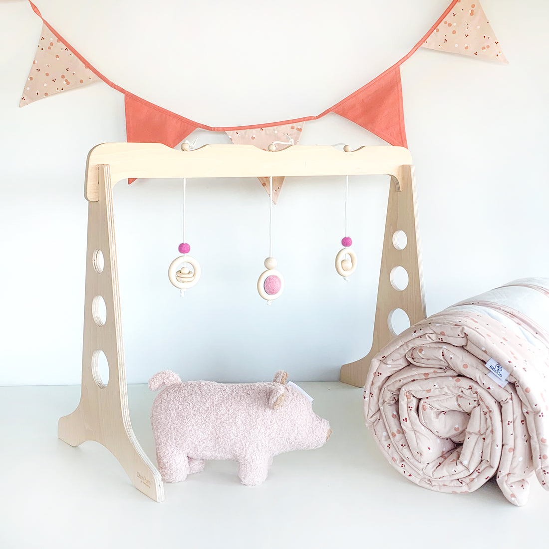 Pack gimnasio y alfombra de juegos rosa | ChinPumº