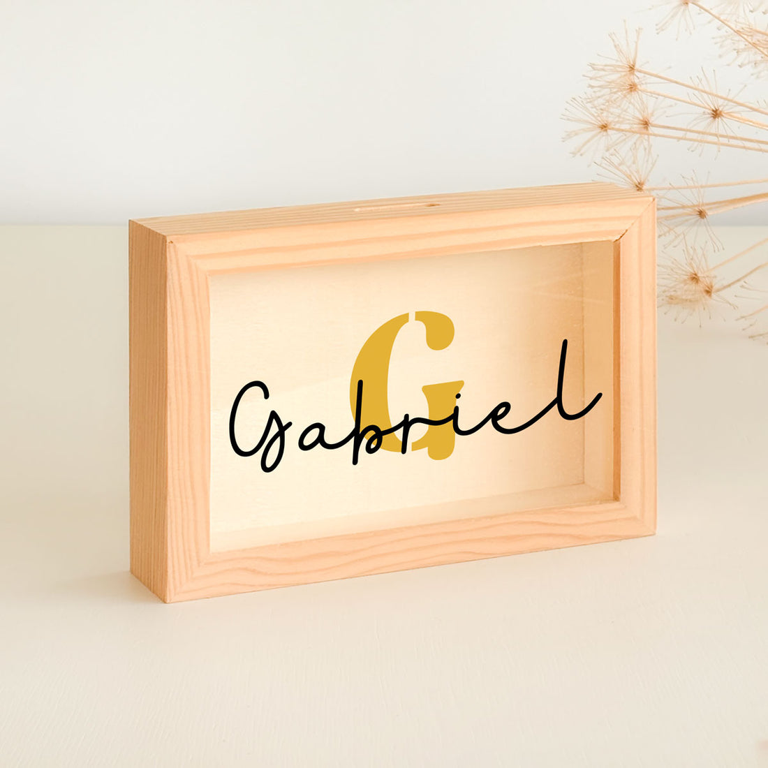 Mi primera hucha personalizada color mostaza | ChinPum