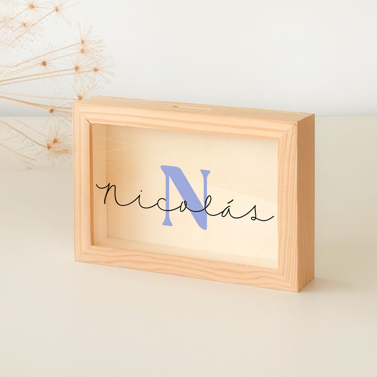 Mi primera hucha personalizada color azul perla | ChinPum