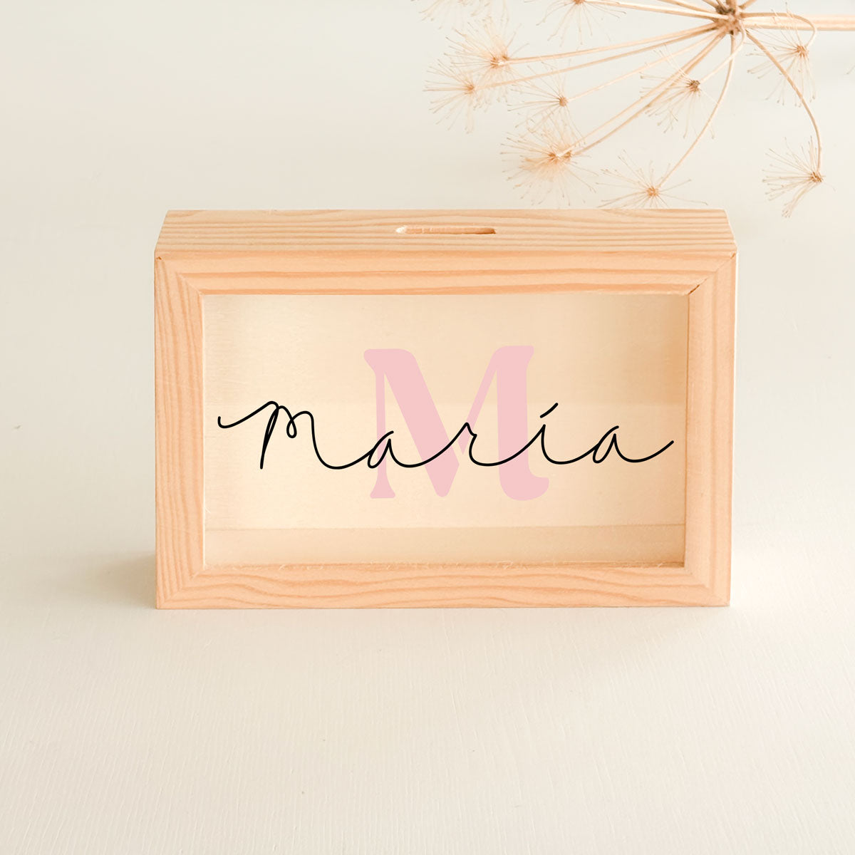 Mi primera hucha personalizada rosa palo | ChinPum