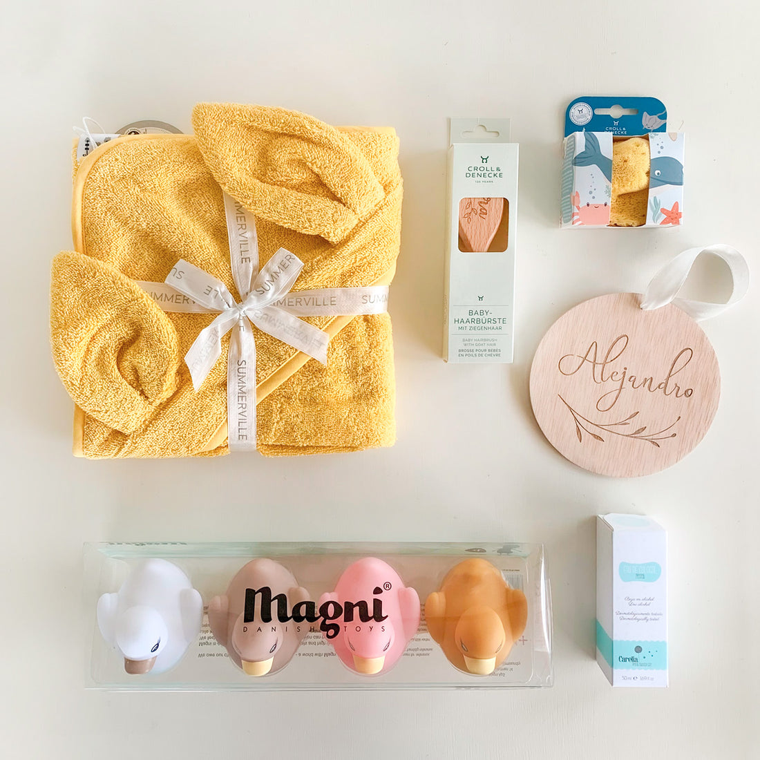 Regalo de baño para bebé  amarillo con patitos de goma | ChinPum