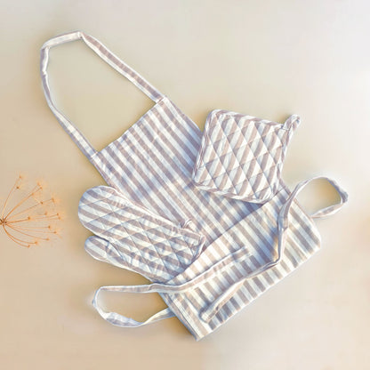 Set delantal cocina Niza beige personalizado | Chin Pum
