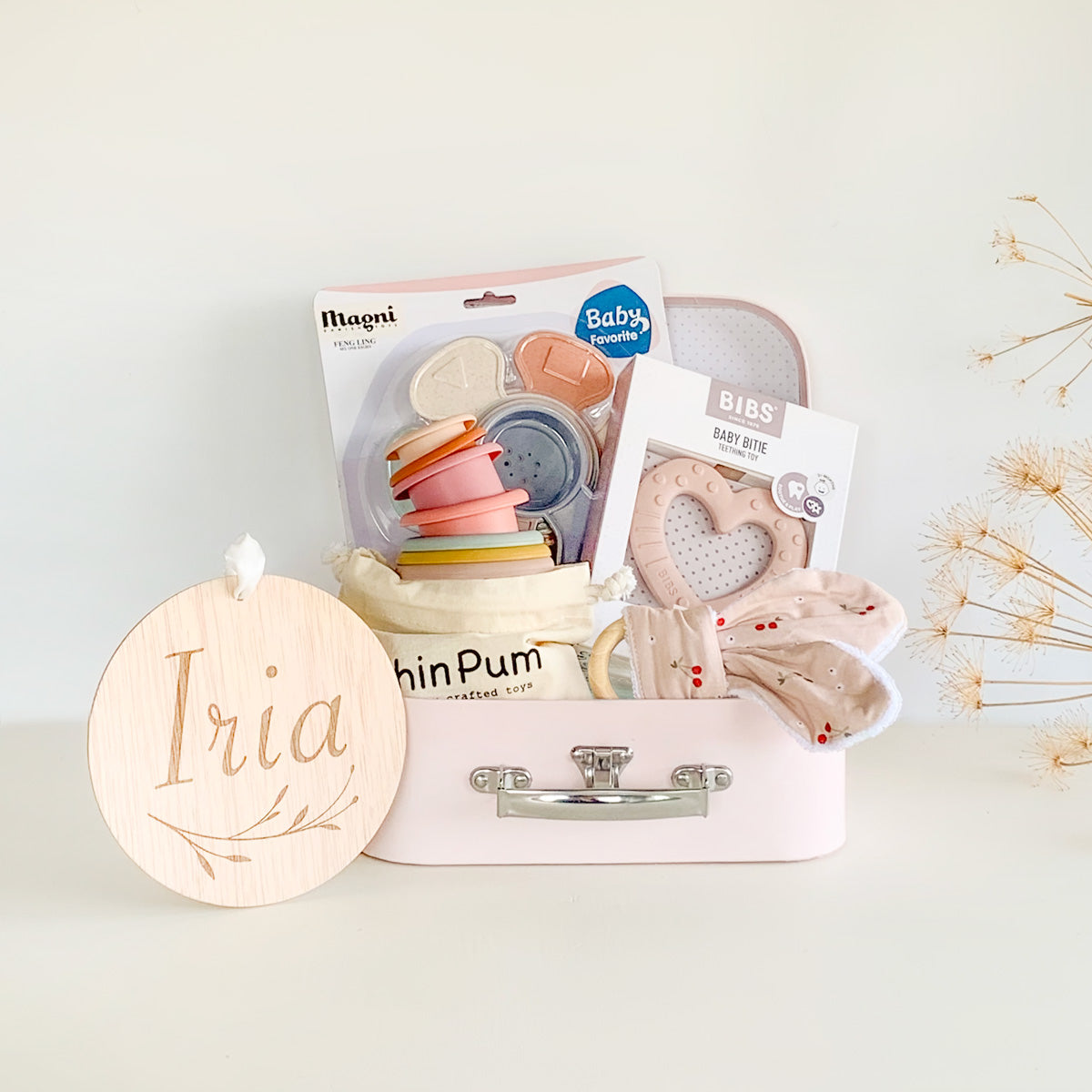 Caja maletín regalo juguetes bebé Pink | ChinPum