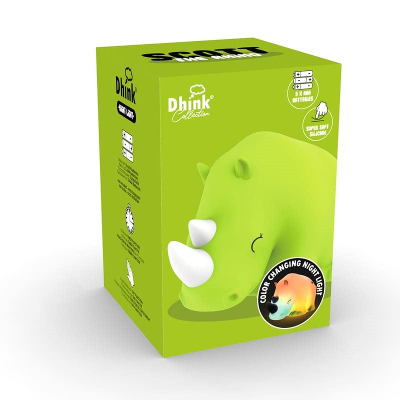 Caja de luz de noche quitamiedos Rinoceronte | Chin Pum