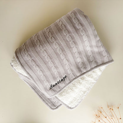 Manta Peluche Nube personalizada bebe Gris | Chin Pum