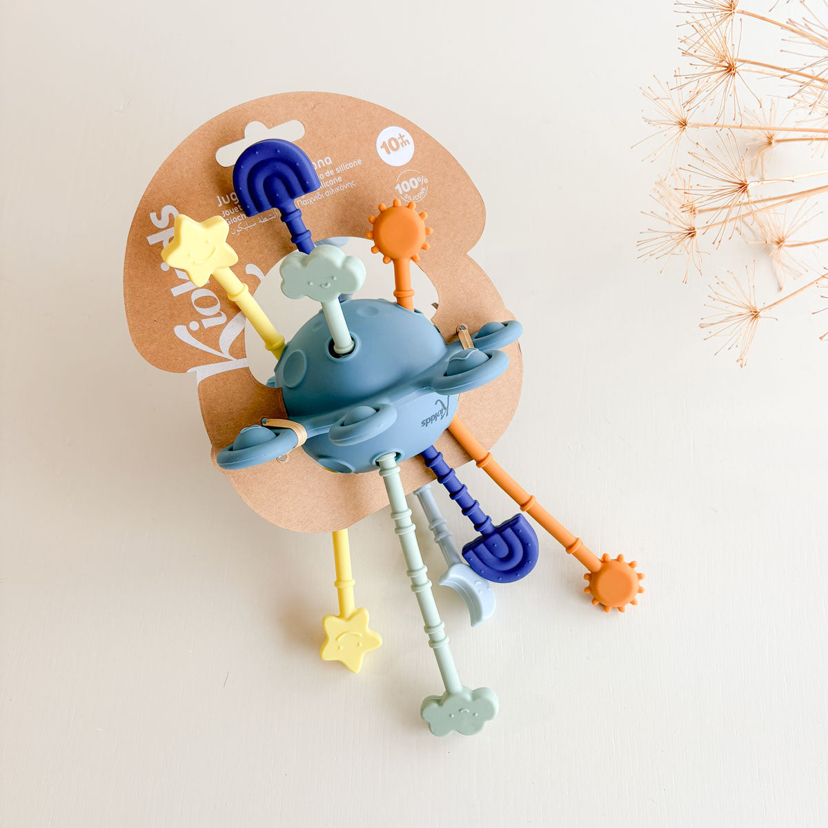 Mordedor Silicona Bola Sol Azul | Chin Pum