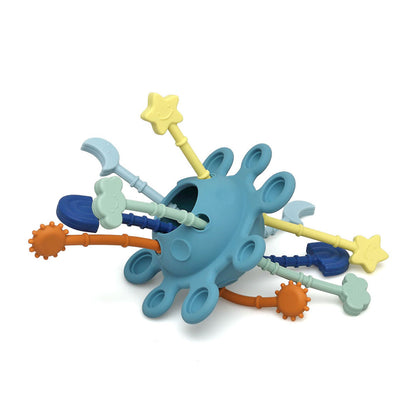 Mordedor Silicona Bola Sol Azul | Chin Pum