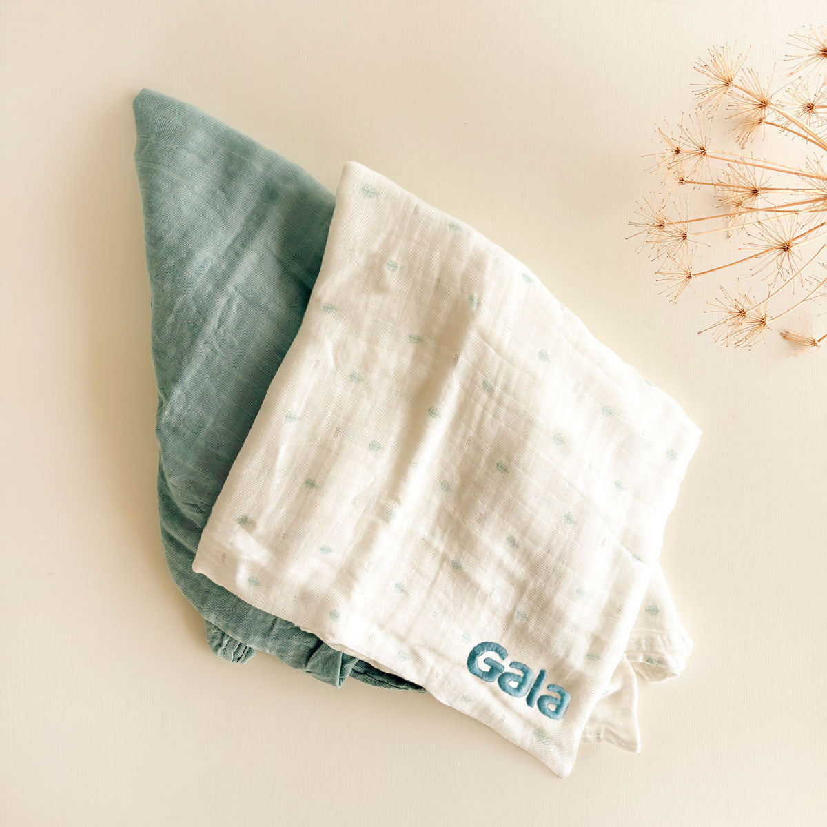 Pack Muselinas personalizadas Springtime Verde | Chin Pum