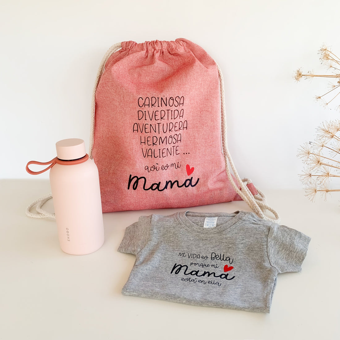 Pack regalo Mi Mamá mochila coral | Chin Pum