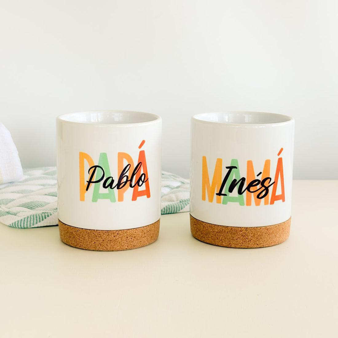 Tazas papá y mamá personalizadas colores | Chin Pum