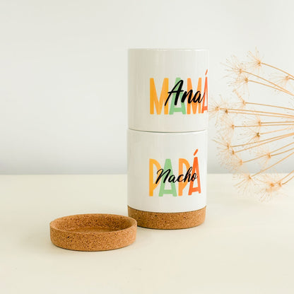 Tazas papá y mamá personalizadas colores | Chin Pum