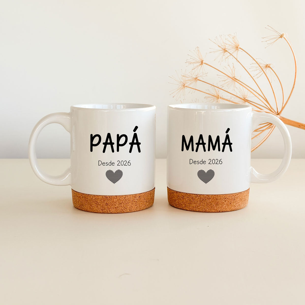 Tazas pareja personalizadas "mamá y papá desde" | Chin Pum