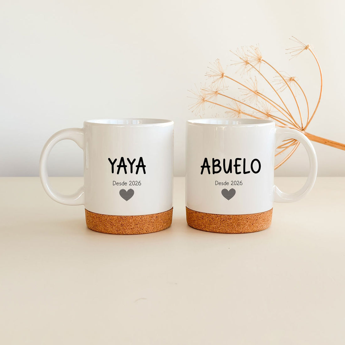 Tazas pareja personalizadas "yaya y abuelo desde" | Chin Pum