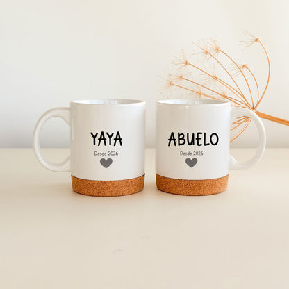 Tazas pareja personalizadas "yaya y abuelo desde" | Chin Pum