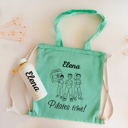 Tote mochila para el gimnasio Personalizada con termo   | Chin Pum