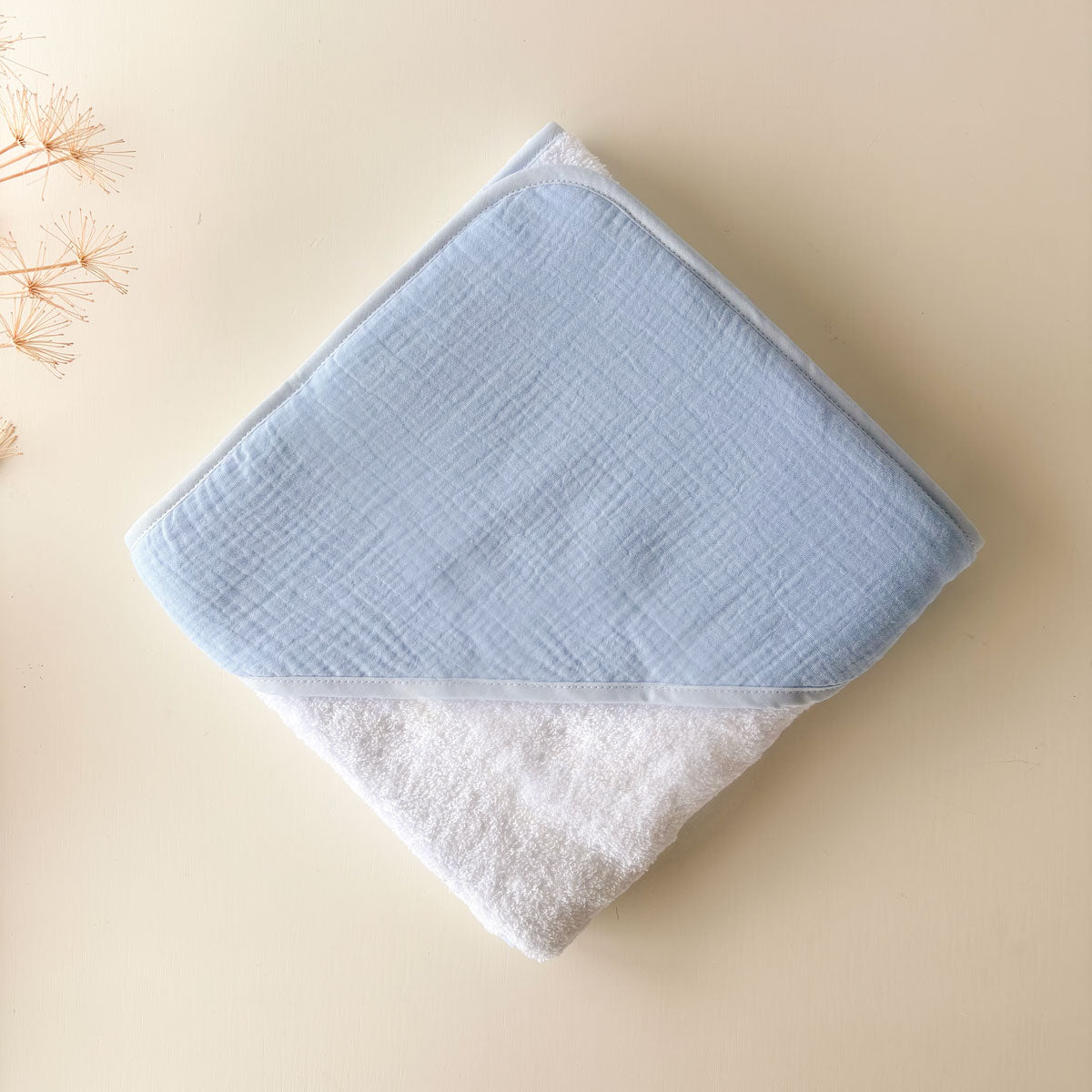 Toalla capa Bebé muselina Azul Personalizada| Chin Pum