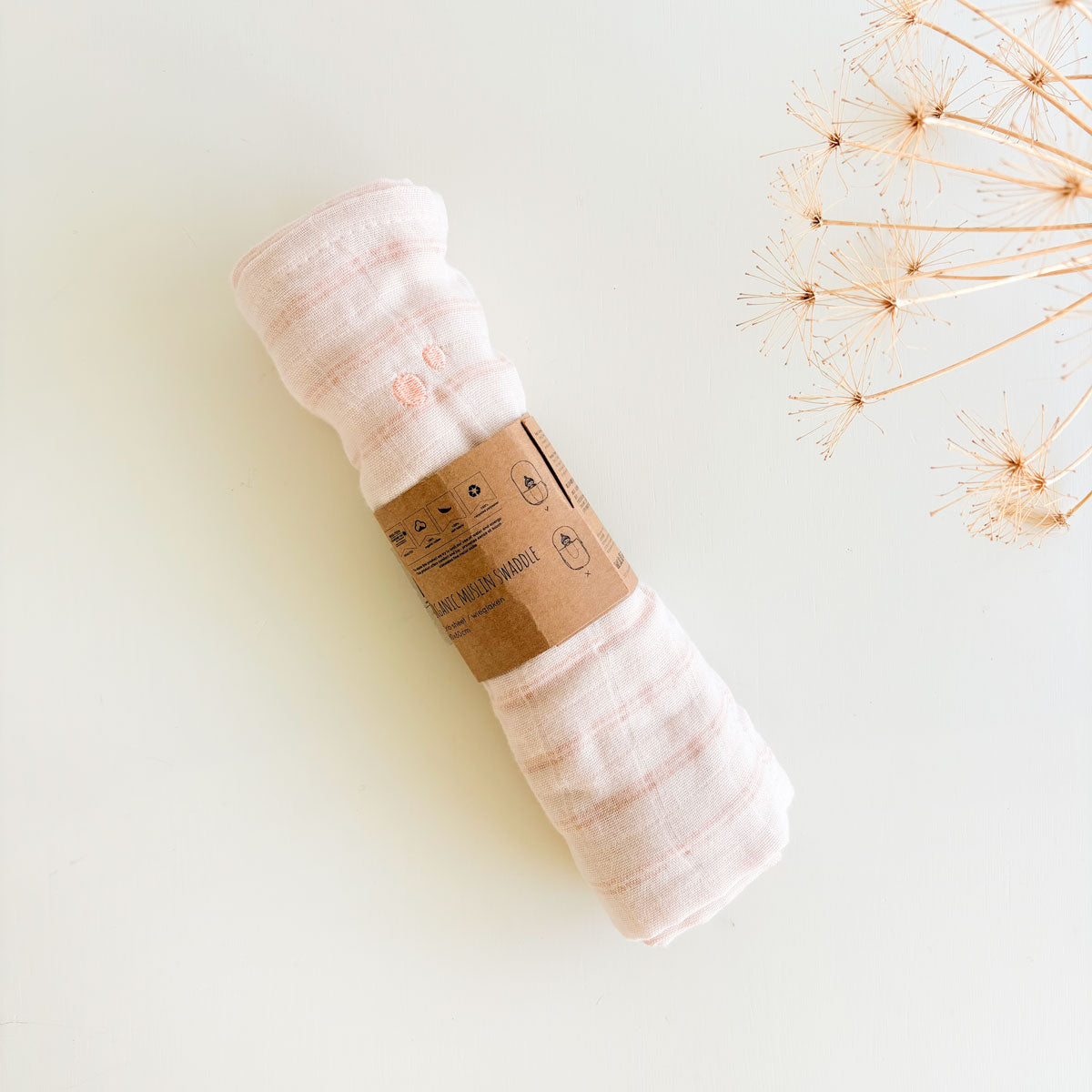 Muselina Springtime Rosa de algodón orgánico | Chin Pum