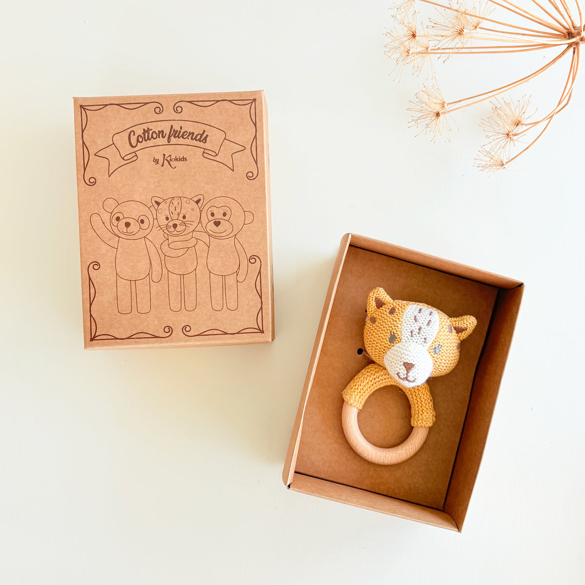 Sonajero Tricot Tigre en caja de regalo | Chin Pum
