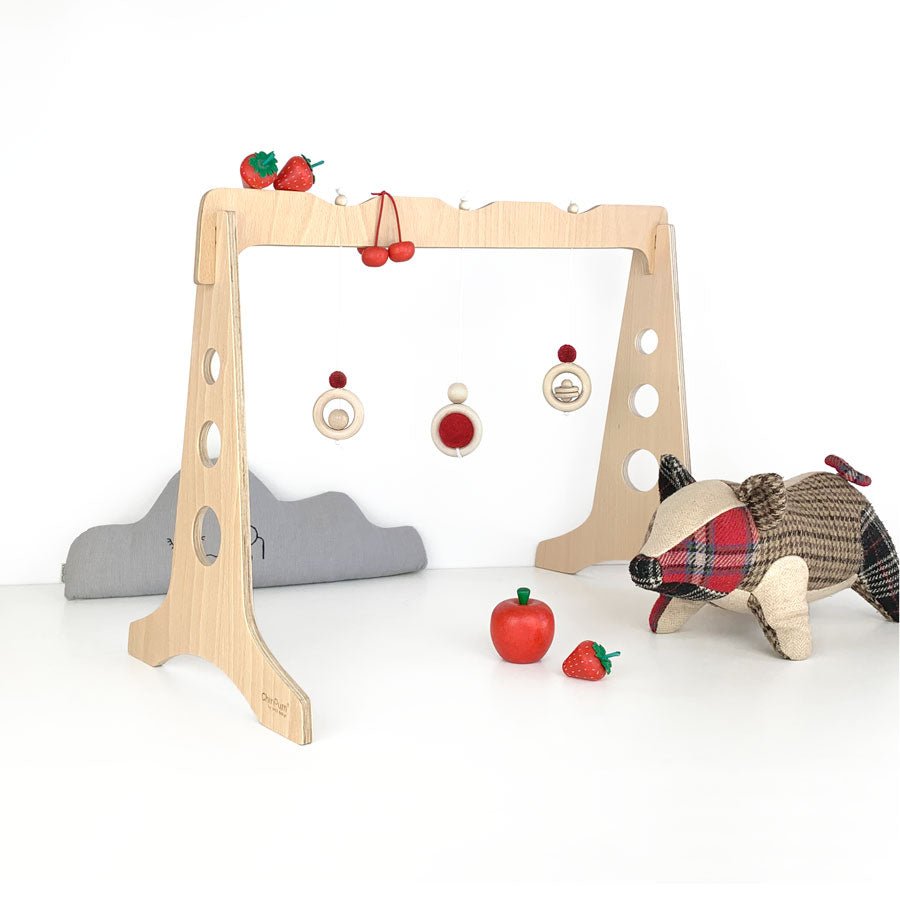 Gimnasio De Madera Plegable Para Bebés | Juguete De Desarrollo Motor Con Colgantes Para 0-12 Meses