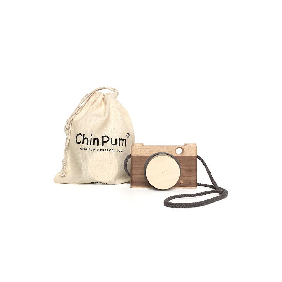 juguete de cámara de fotos de madera hecha a mano de Chinpum