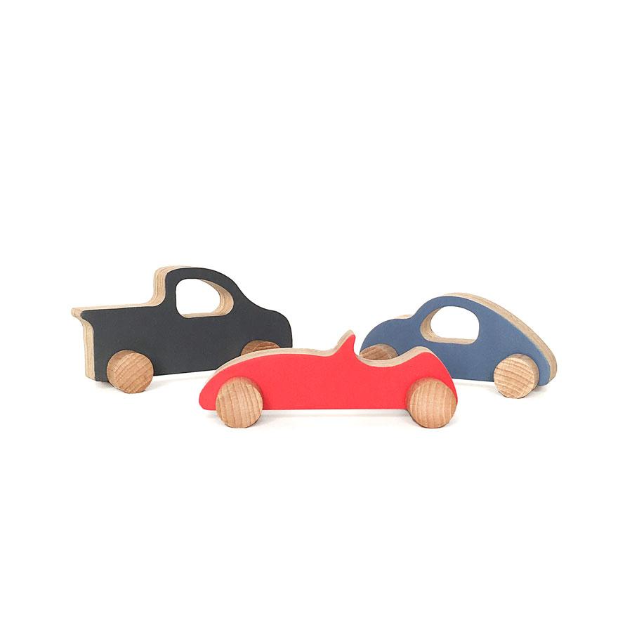 conjunto de 3 coches de juguete, pick up, de carreras y deportivo